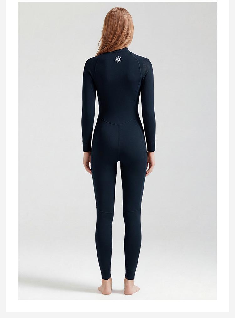 Women's Full 3MM Wetsuit: Long Sleeve, Thick, Warm, Ideal for Snorkeling, Swimming, Surfing, Cold Protection, Jellyfish Guard