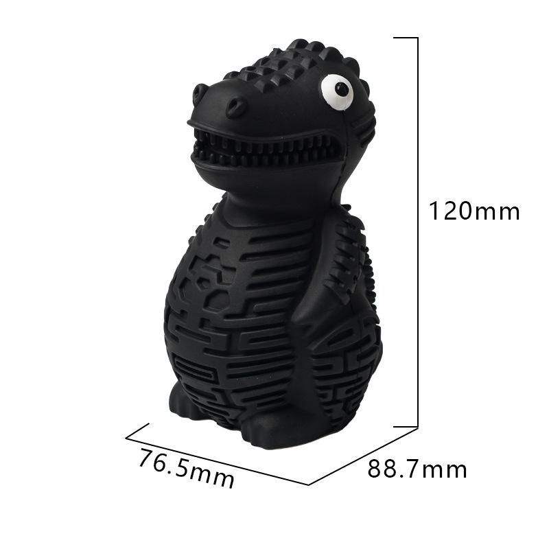 Cute Pet Puzzle Toy Treat-filling Capbbilities for Chew Durable Rubber Dinosaur Dog Teeth Cleaning Toy