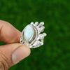 Gift For Women Statement Adjustable Ring 925 Silver Natural Larimar Gemstone