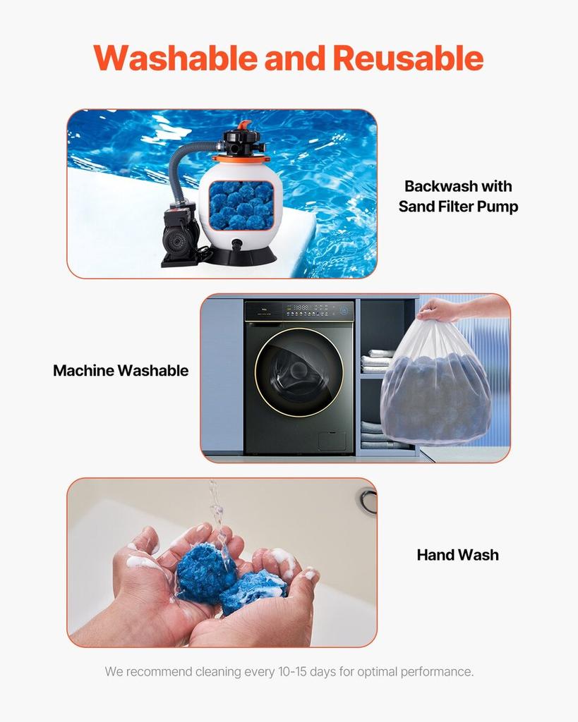 Pool Filter Balls for Sand Filter Pump Swimming Pool 4 Lbs Reusable Blue
