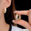 Light Luxury Zircon Hoop Earrings Ear Jewelry Temperament Crystal Circle Earrings Copper Gifts Women Sparkling Earrings