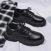Suit Leather Shoes Men's Autumn British Style Business Dress Work Casual Soft Sole Black Groom Platform Shoes
