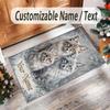 Covor de podea din catifea de cristal cu tematică animală, personalizat cu nume și text, covor cald pentru decorarea casei