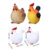 2 STÜCK Miniatur Huhn und Harzfiguren Ornamente für Bauernhausdekoration oder Heim-/Bürodekoration Mini Tierfiguren