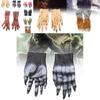 Realistic Bloody Zombie Gloves Halloween Cosplay Scary Party Props Yellow Latex