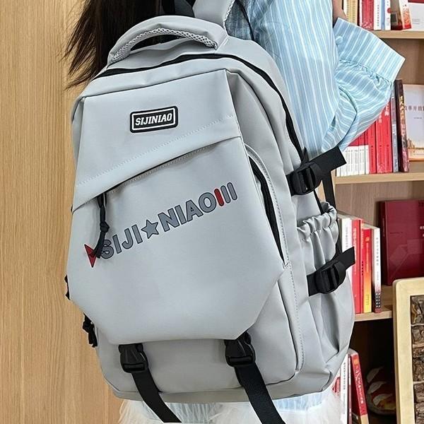 Unisex Oxford Letter Bookbag With Antiburden Features For High School Students