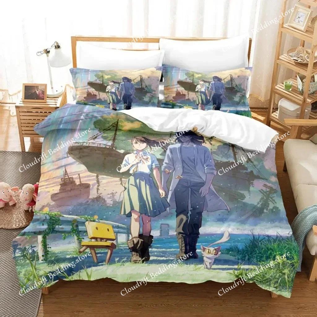 Anime Movie Suzume No Tojimari Bedding Set Boys Girls Twin Queen Size Duvet Cover Pillowcase Bed Kids Adult Home Textileextile