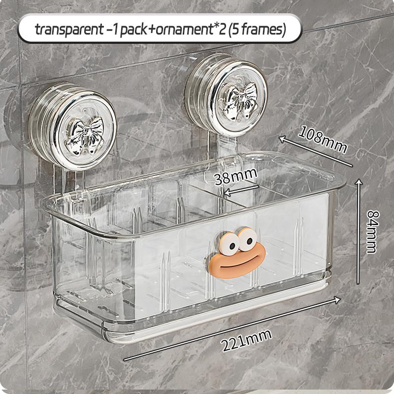 Bathroom Shelf Cosmetics Storage Rack Suction Cup Non Perforated Wall Mounted Storage Box Household Storage