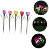 balacoo Garden Solar Lights Decorative 5pcs Tulip Design Solar Lawn Light Solar-Powered Ground Lamps Led Stake Lights for Outdoor Night Lighting