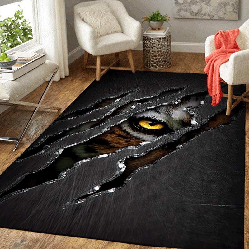 1pc Tiger Pattern Area Rug, Anti slip Non Shedding Stain Resistant Carpet