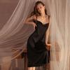Satin Summer Dress Sweet Butterfly Lace V-neck Pajamas for Women Casual Solid Color Sexy Pajamas for Women