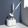 Punch-Free Wall/Floor Silicone Toilet Brush Set