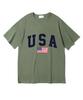Oeta Usa Flag Double Cotton Oversized Short Sleeve T-Shirt Ots26022(8 Colors) (Type A)