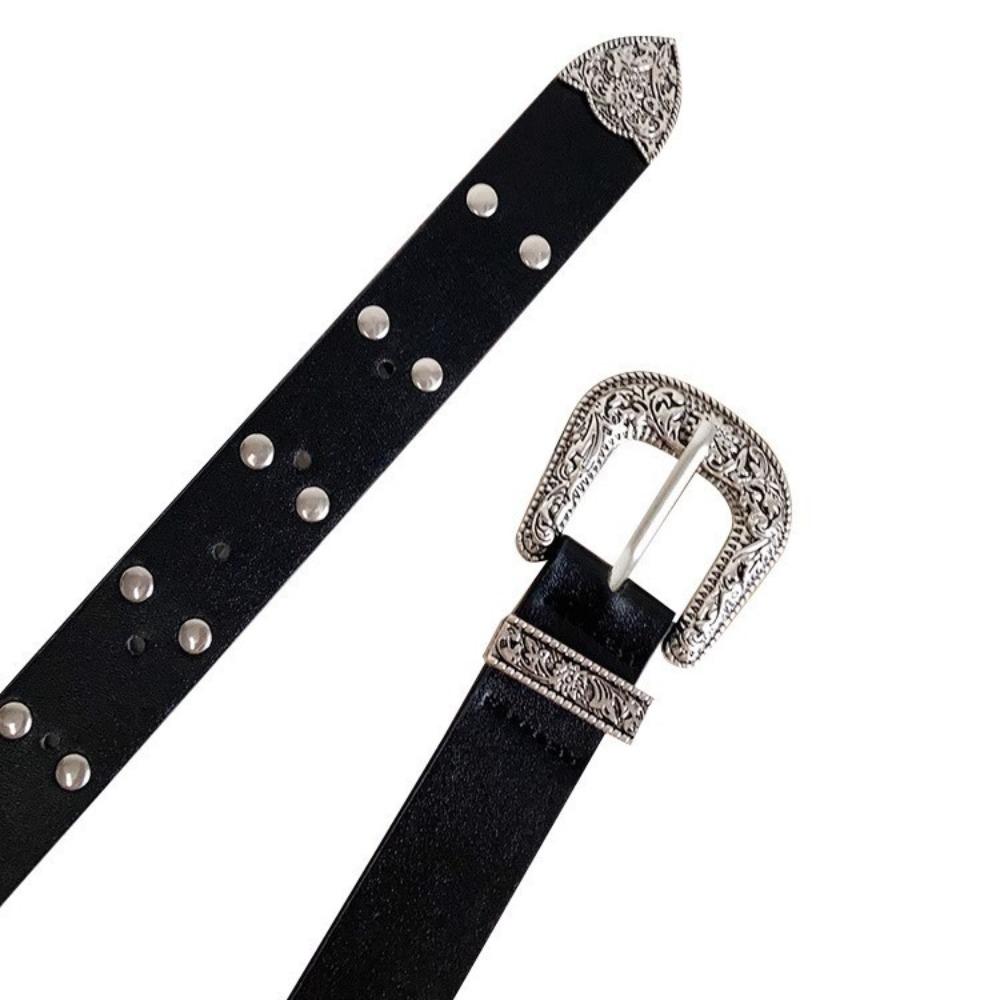 Retro Rivet Belts Gothic Pin Buckle Belt Casual PU Leather Waistband