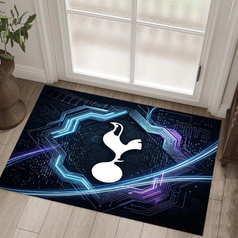 Tottenham Hotspur Design Crystal Velvet Carpet Cozy Non?Slip Printed Rug For Bedroom Living Room Entrance