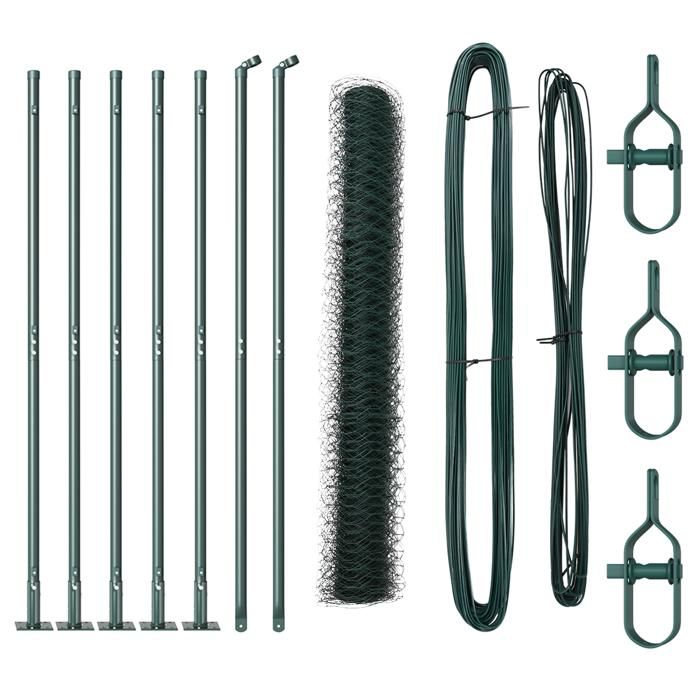 Clôture Hexagonale vidaXL Verte 0,8x10 m Acier 3353479