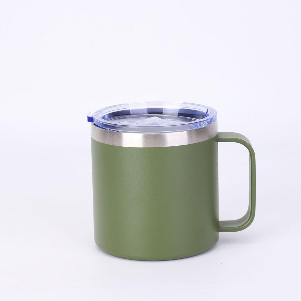 12oz/14oz Stainless Steel Vacuum Flask Mug with Lid & Handle