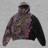 2025 new American retro skull skeleton series 3D digital printing trend hoodie sweater