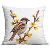 New Spring Flower and Bird Print Pillowcase Home Living Room Sofa Cushion Pillowcase