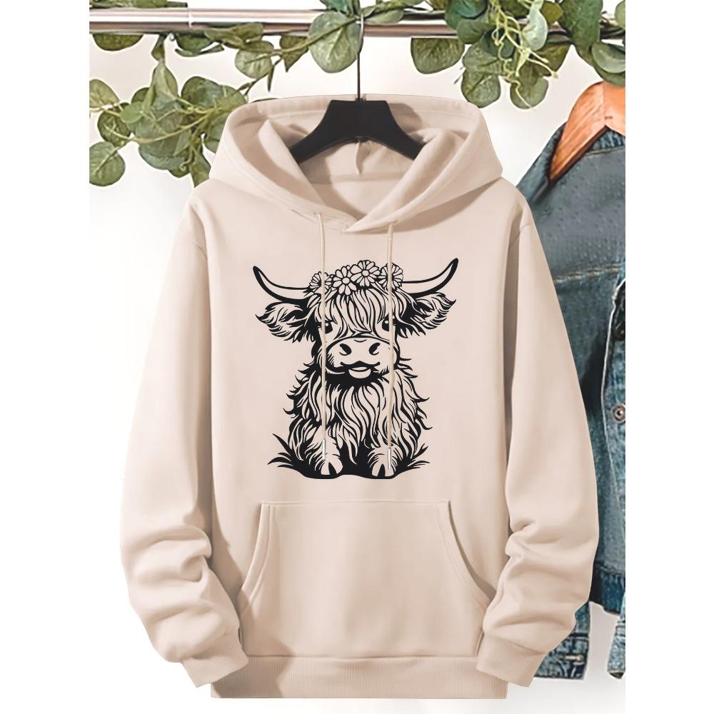 

Женское худи с графическим принтом альпаки, пуловер с длинными рукавами и карманами, мягкая осенне-зимняя толстовка, женская одежда 3XL