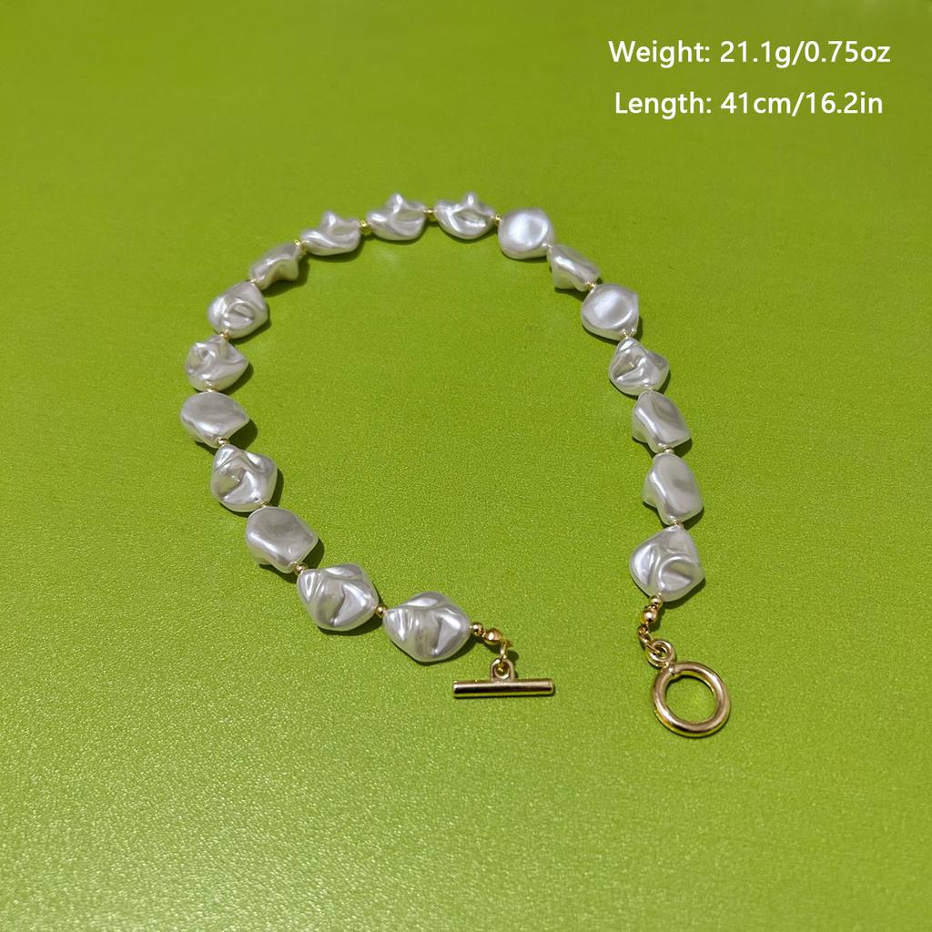 Baroque pearl necklace women's simple irregular beaded necklace niche French neck chain collarbone chain