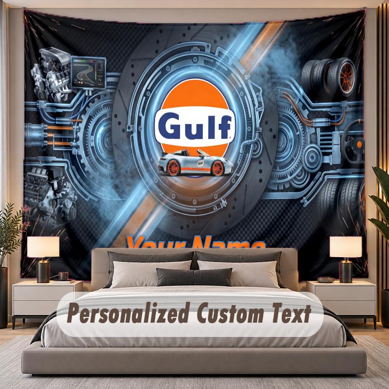 Custom Name Text Tapestry Gulf Personalized Polyester Wall Tapestry For Bedroom And Room