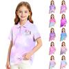 Girls' School Uniform Top Polka Dot Print Short Sleeve Blouse for Casual and Formal Wear