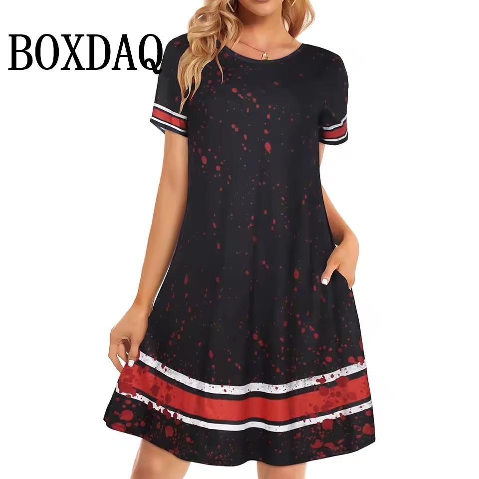 

Летнее повседневное платье женское модное свободное платье с круглым вырезом и принтом в стиле ретро с цветами элегантное платье для отпуска с коротким рукавом А-силуэта женское 3XL