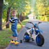 Moto per Bambini, Moto Elettrica, Autonomia 45 Minuti, con Rotelle Ausiliarie, da 3 Anni, Blu+Bianco, 106,5 x 51,5 x 68cm