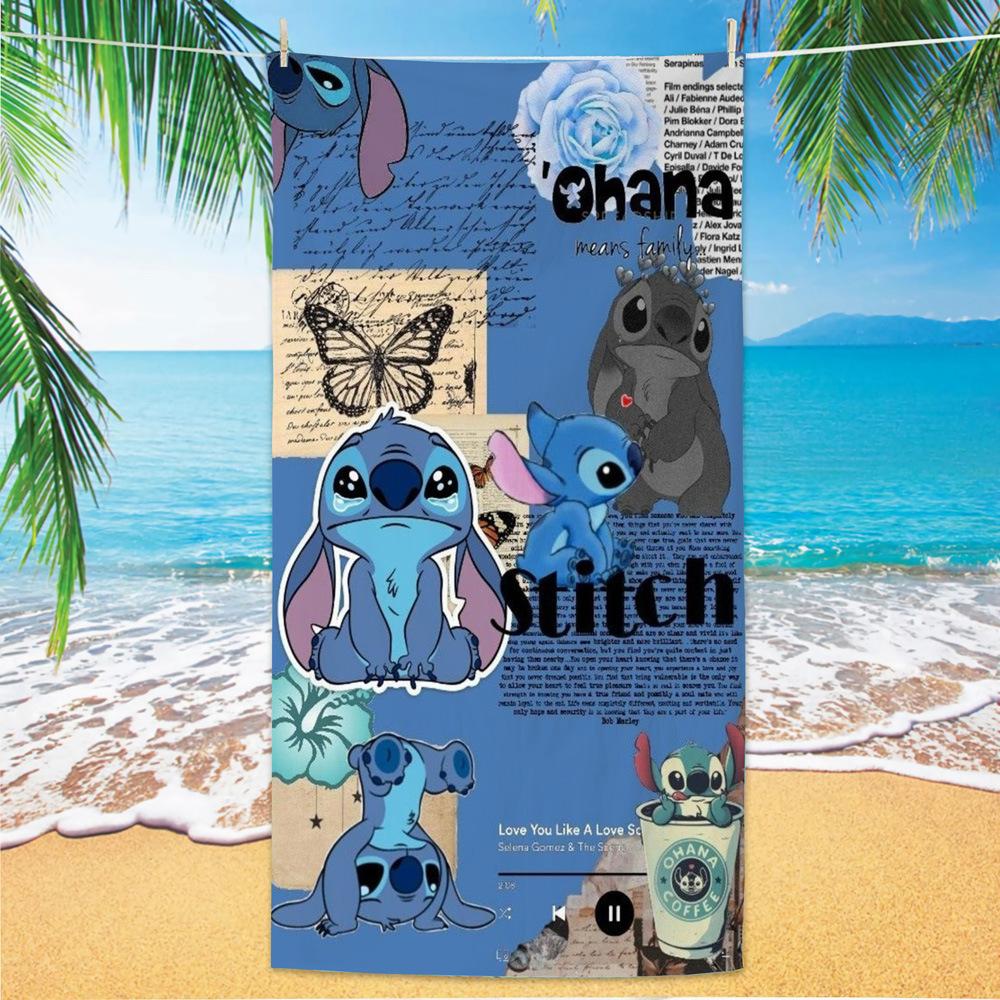 American Cartoon Figure Print Thick Microfiber Beach Towel Quick Dry Bath Blanket For Kids