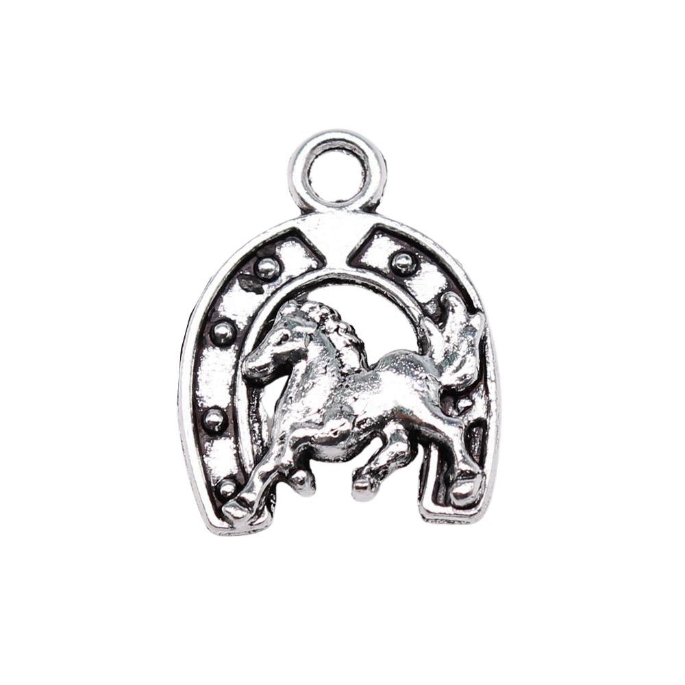 Vintage Horseshoe Charms Alloy Metal Pendants For DIY Jewelry Lucky Themed Accessories