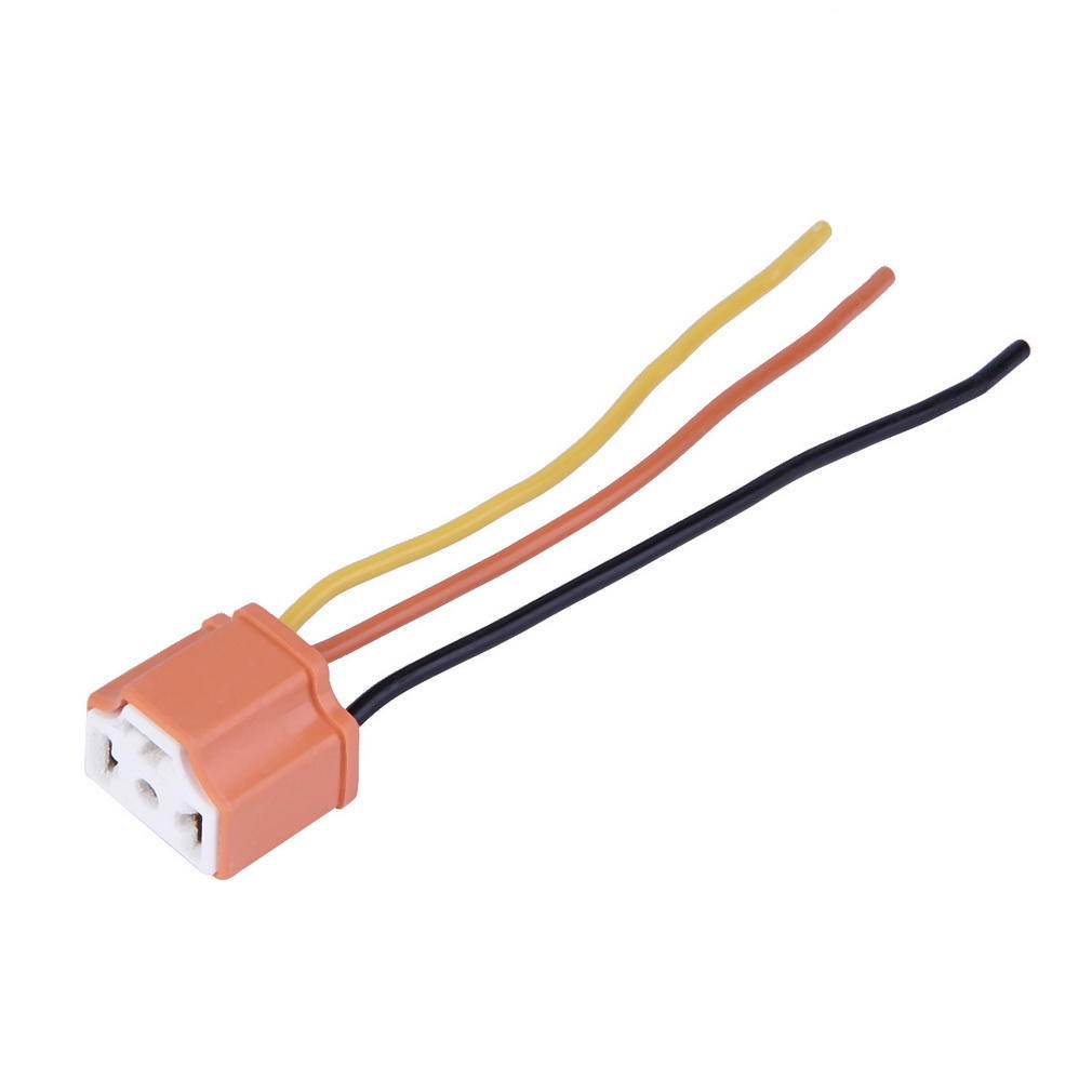 2x H4 Cerámica Bombilla Soporte Enchufe Conector De Cableado De Faros Faro Alambre Socket