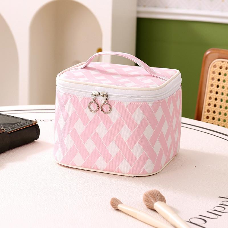 

Сумка-косметичка для хранения макияжа, большая вместимость, дорожная, портативная, практичная, удобная розовый