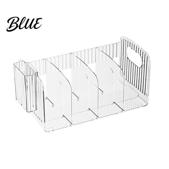 Multifunctional Desk Storage Box Clear Magazine Holder 3/4-Compartment Organizer Vertical Bookend File Decorative Bookshelf Decor for Home