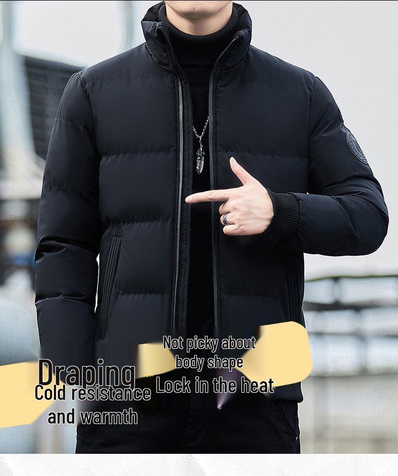 Men's Trendy Winter Cotton Padded Jacket - Korean Style Velvet Thickened Coat