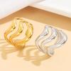 Cross-Border Ins Style Geometric Thick-Lined Stainless Steel Wide Band Ring for Women