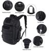 [FOCUHUNTER] 40L Tactical Backpack, Waterproof, Shockproof, MOLLE Compatible, USB Charging Port, Rucksack, Hiking Backpack, Survival Game, Hiking,