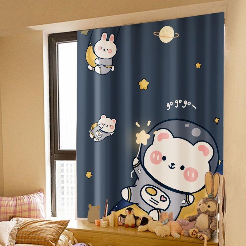 Hook and Loop Curtain Cloth Floating Window Insulation Punching-free Installation New Simple Bedroom Shade In 2024 Cute Printed