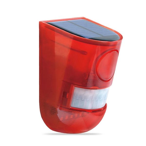 Lampe d'alarme solaire, Télécommande, Alarme de sécurité, Alarme à détecteur de mouvement, Sirène PIR, Détecteur de mouvement, Détecteur pour jardin extérieur de maison