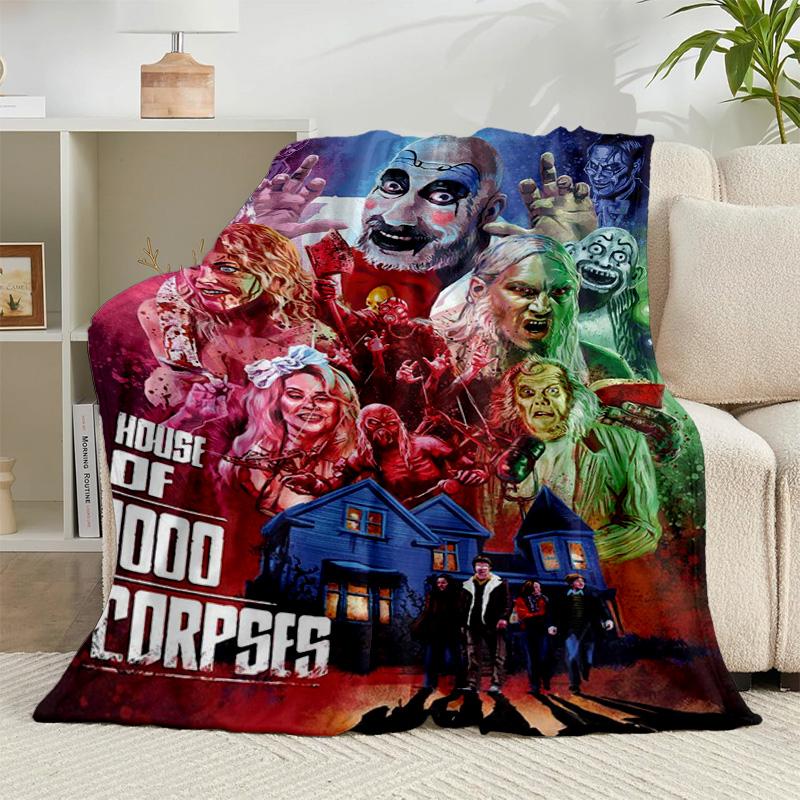 1PC Clown Horror Flannel Blanket Gift, Suitable for Both Men And Women, Soft Ideal for Beds And Sofa, Birthday Or Christmas Gift