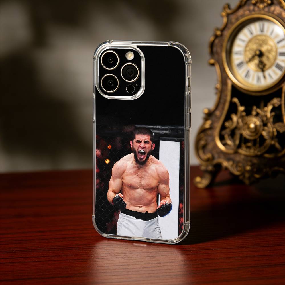 S-Strong I-Islam M-MakhachevS Phone Case For iPhone17,16,15,14,13Pro Max,us,Soft Silicone Transparent Cover