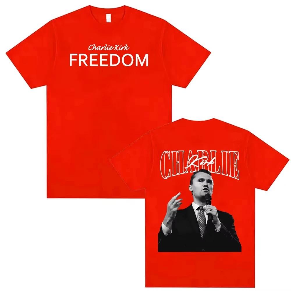 Spravedlnost pro Charlieho Kirka Oblečení s motivem svobody Tričko Unisex Oblečení Letní trička Dámská Nadměrná velikost Neformální Pohodlné Trička Streetwear