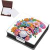 5D DIY Leather Diamond Painting Notecard Box Mosaic Kit Gem Painting Memo Pad Holder Diamond Art Note Box for Desktop Decoration