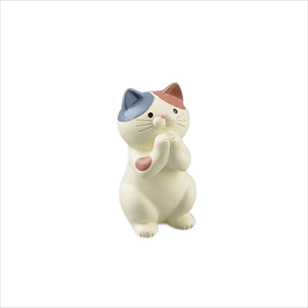 Supporto Per Telefono A Forma Di Gatto In Resina - Regalo Carino Per Scrivania, Ufficio E Casa (Bianco/Nero)