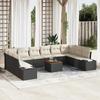VidaXL 11-Piece Garden Sofa Set with Black Cushions In Polyethylene Rattan 3356675