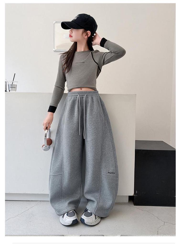 Girls' Casual Autumn Sports Pants 2026 - Loose Knit Sweatpants for Big Girls