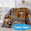 Custom Name Bean's Head Adventure Blanket bed sofa Blanket Flannel Blanket for Camping, Hiking, Picnic Essentials,gift for Fan family