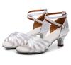 2025 Women's Professional Latin Dance Shoes Women's Girls White Ballroom 5/7cm Dance Shoes Sneakers Suede Soft Jazz Salsa Shoes