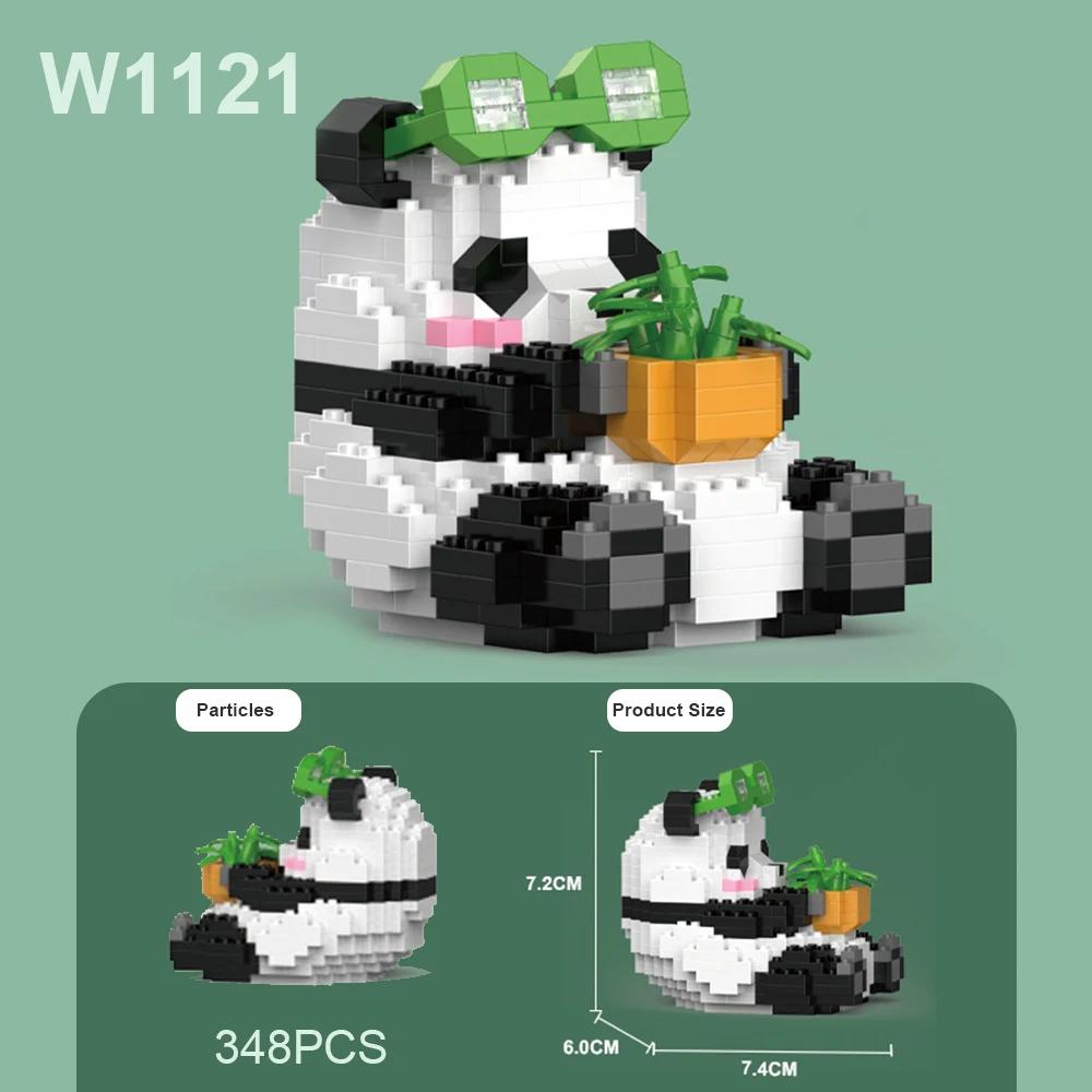 Roztomilá čínská panda stavebnice sady DIY vzdělávací montážní hračky kostky mini zvířátka model MOC děti vánoční dárek k narozeninám