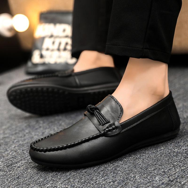Fashion Slip-on Plain Flat Non Leather Shoes for Men Pu Fashion 2025 In Promotion Comfortable Trend Cowhide Low Price Man Casual Shoe